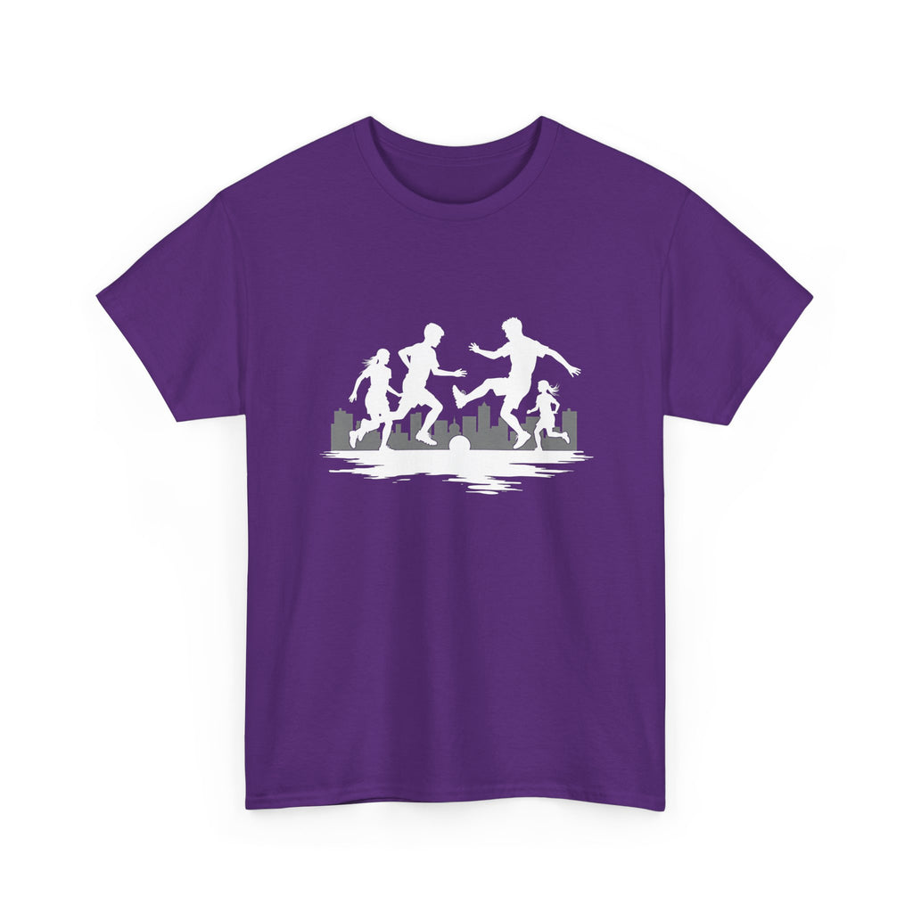 Youth Playing Soccer Silhouette Tee – Fun Outdoor Play Graphic T‑Shirt