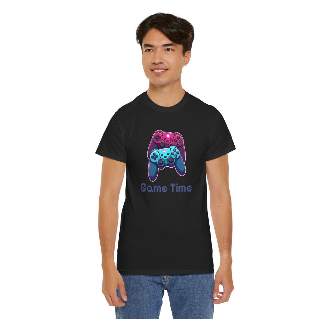 Gaming Tee - 'Game Time' Dual Controllers Graphic Shirt for Gamers