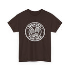 T-Shirt — 'Wander Further' Hiking Boots Graphic Tee — Outdoor Adventure Shirt
