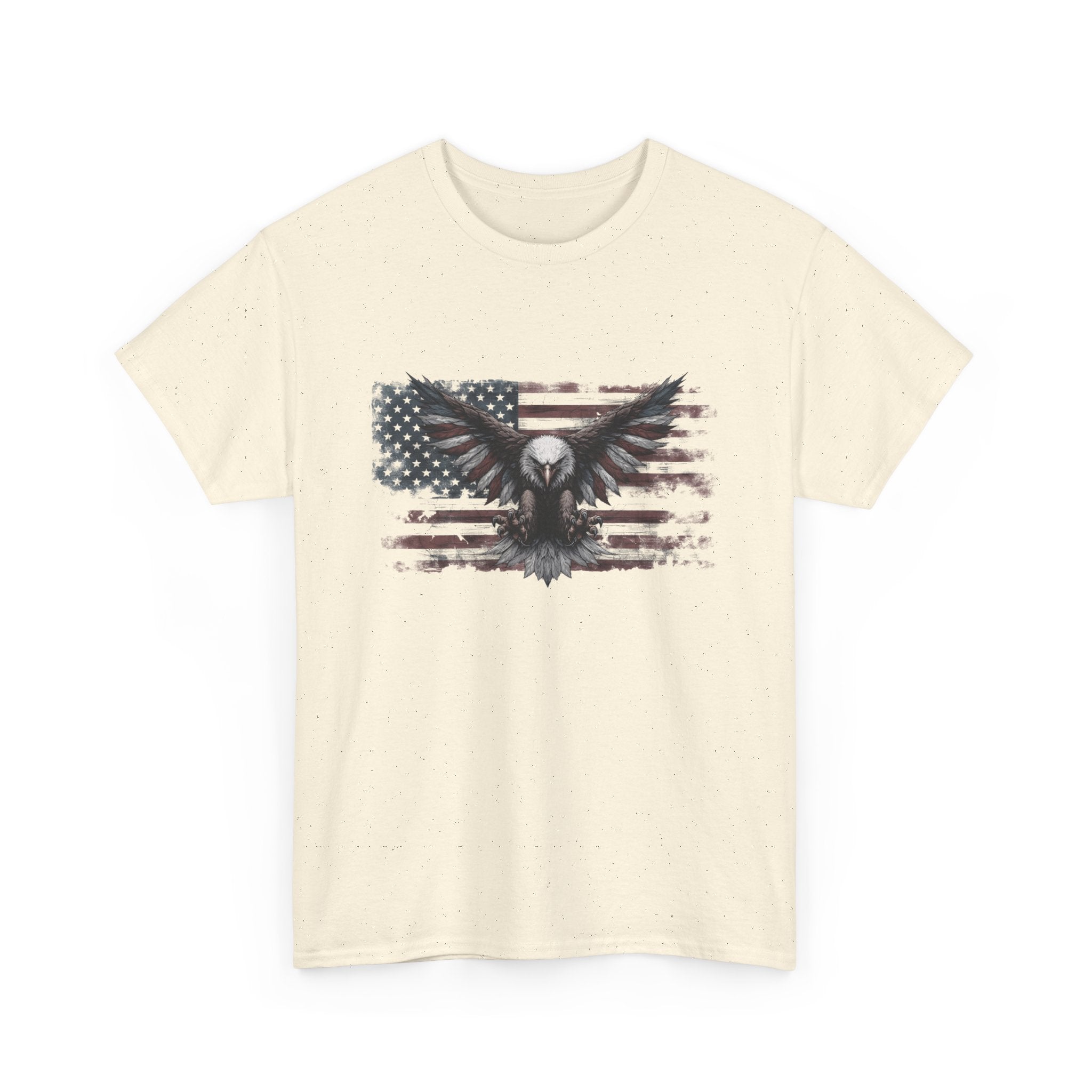 Patriotic Eagle T-Shirt — Distressed American Flag Graphic