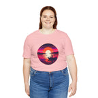 Sunset Fishing T‑Shirt — Retro Ocean Silhouette Tee Woman Fishing
