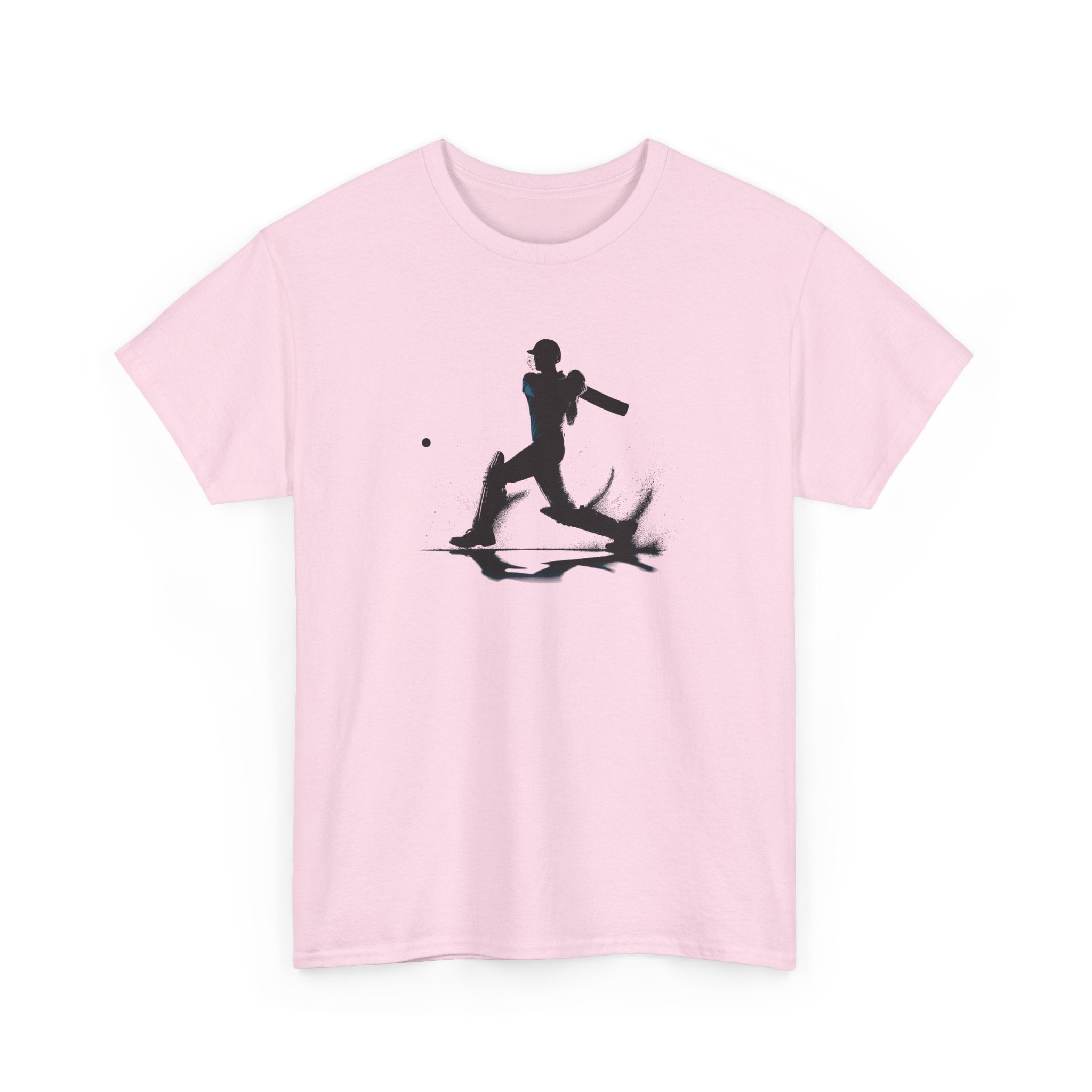 Cricket Silhouette Tee — Batter Hitting Ball Graphic Shirt