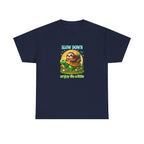 Slow Down Turtle Sloth & Snail V-Neck Tee — "Enjoy Life a Little" Relaxed Graphic Shirt