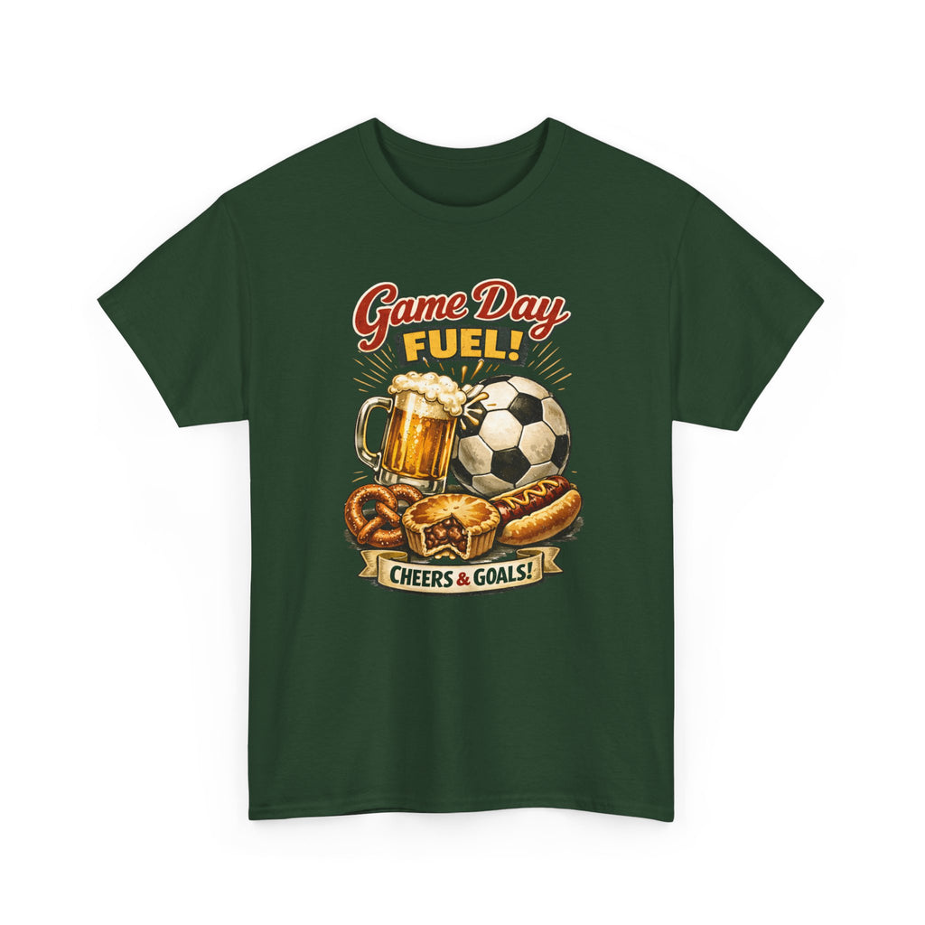 Game Day Fuel Soccer T-Shirt — Cheers & Goals Snack & Beer Graphic Tee