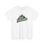 White t-shirt with 'Peak Performance' logo on a white background