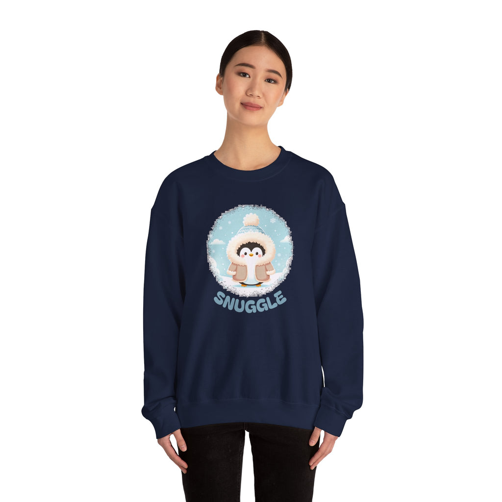 Snuggle Penguin Crewneck Sweatshirt — Cute Winter Cozy Pullover