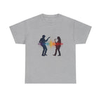 Music Lovers T‑Shirt – Guitarist & Singer Silhouette with Colorful Soundwave
