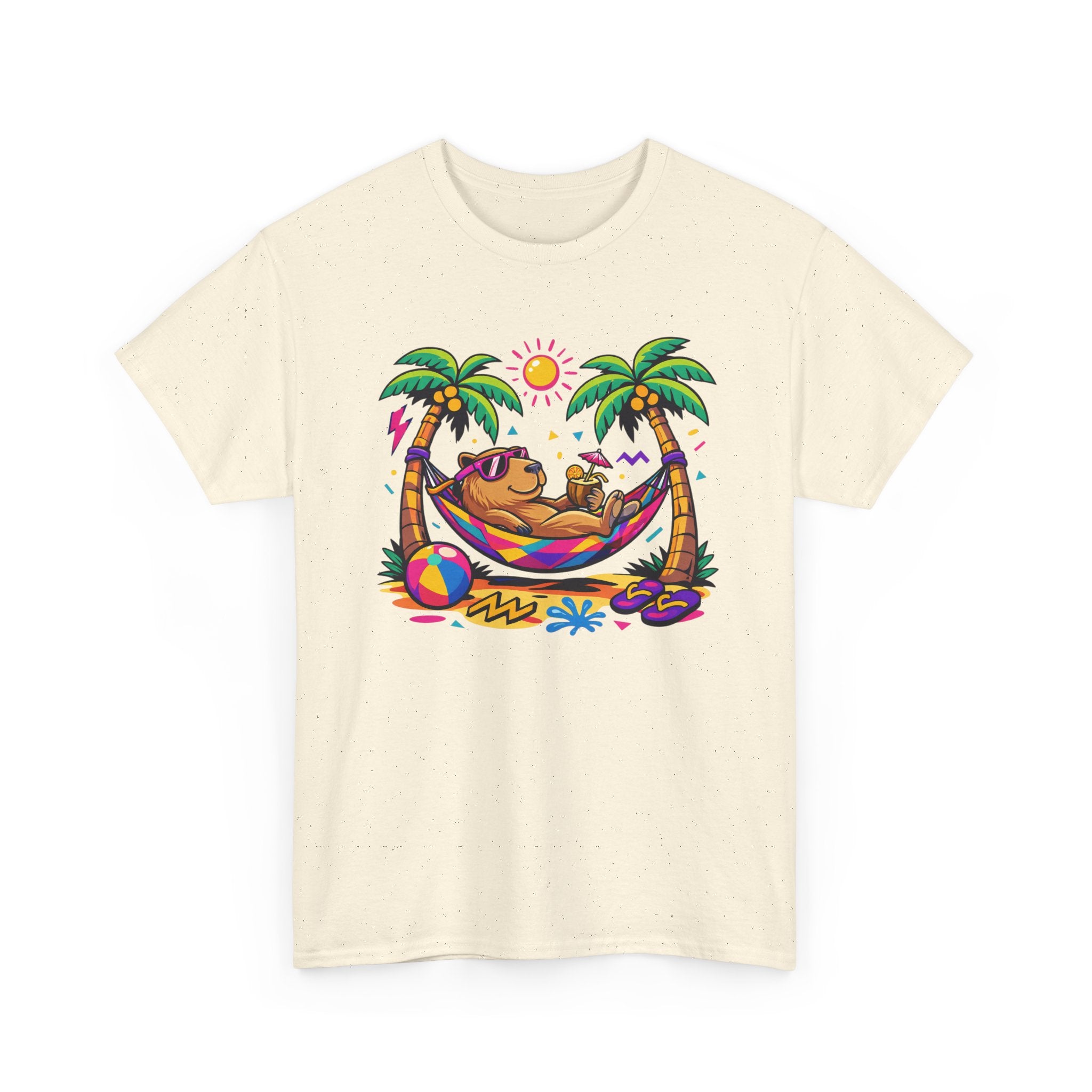 Beach Capybara Hammock T‑Shirt — Tropical Summer Vibes Graphic Tee
