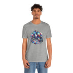 Retro Glitch City T-Shirt — Neon Vaporwave Pixel Tech Devices Tee