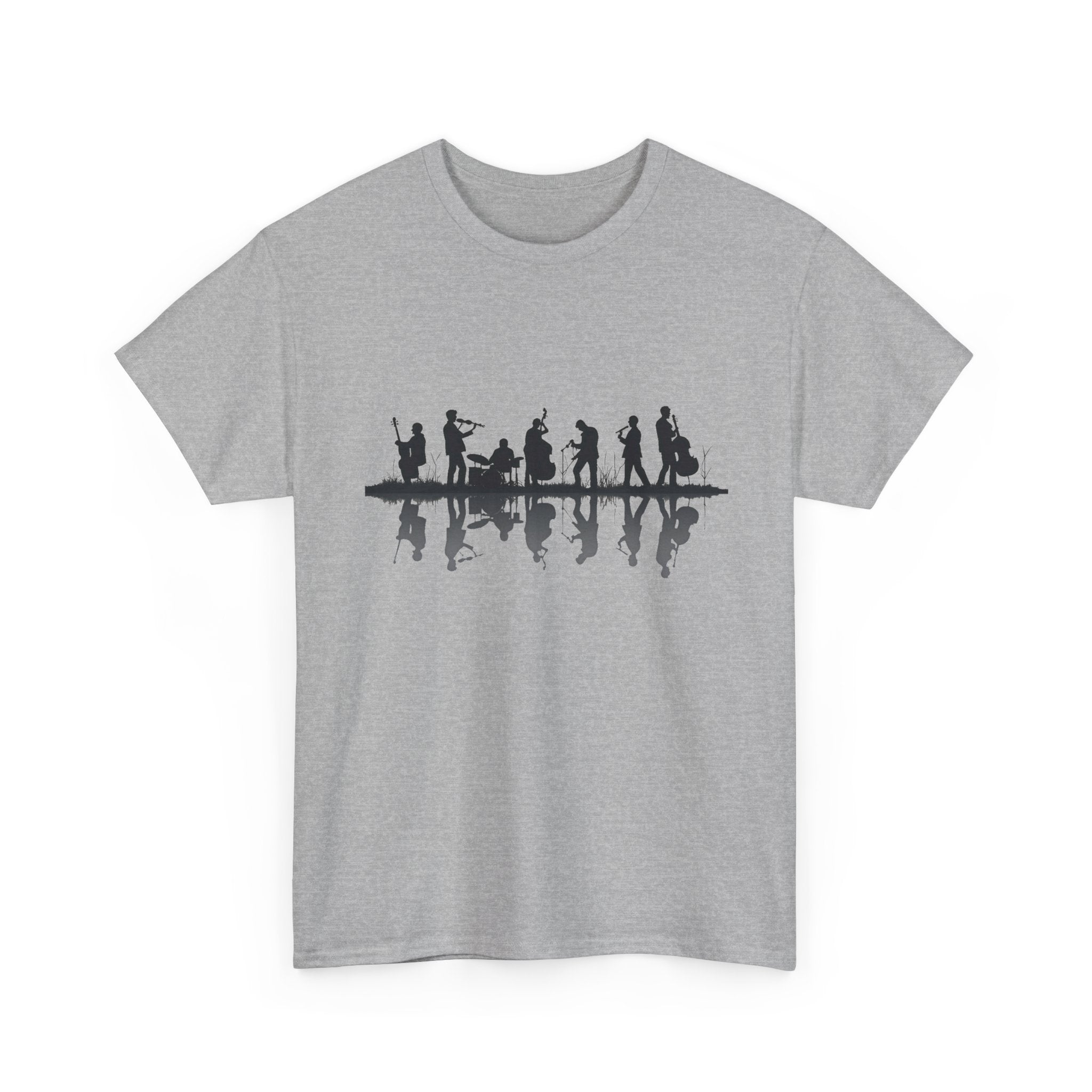Music Band Silhouette Tee — Musicians Reflection T-Shirt
