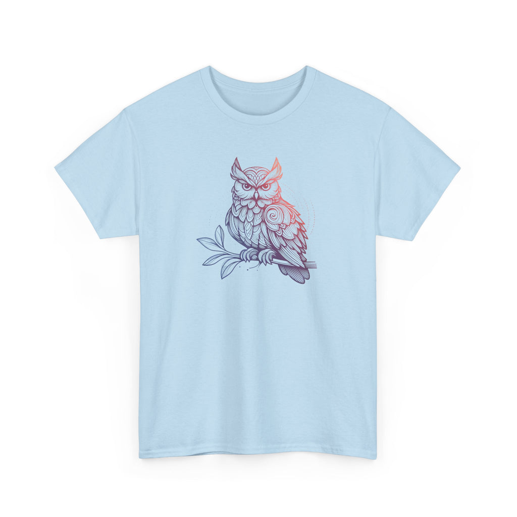 Owl Sketch Tee – Delicate Floral Line Art Graphic T-Shirt