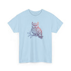 Owl Sketch Tee – Delicate Floral Line Art Graphic T-Shirt