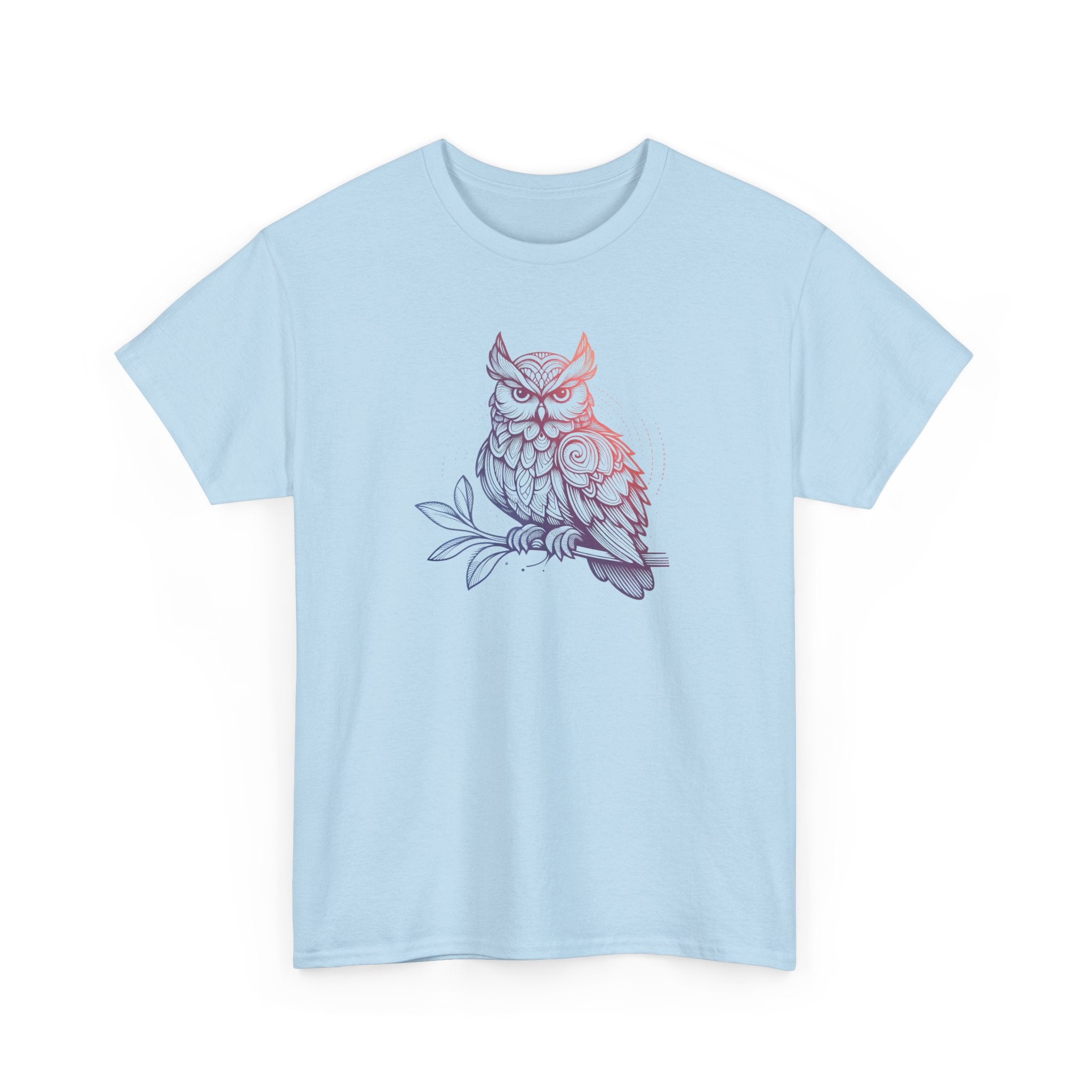 Owl Sketch Tee – Delicate Floral Line Art Graphic T-Shirt