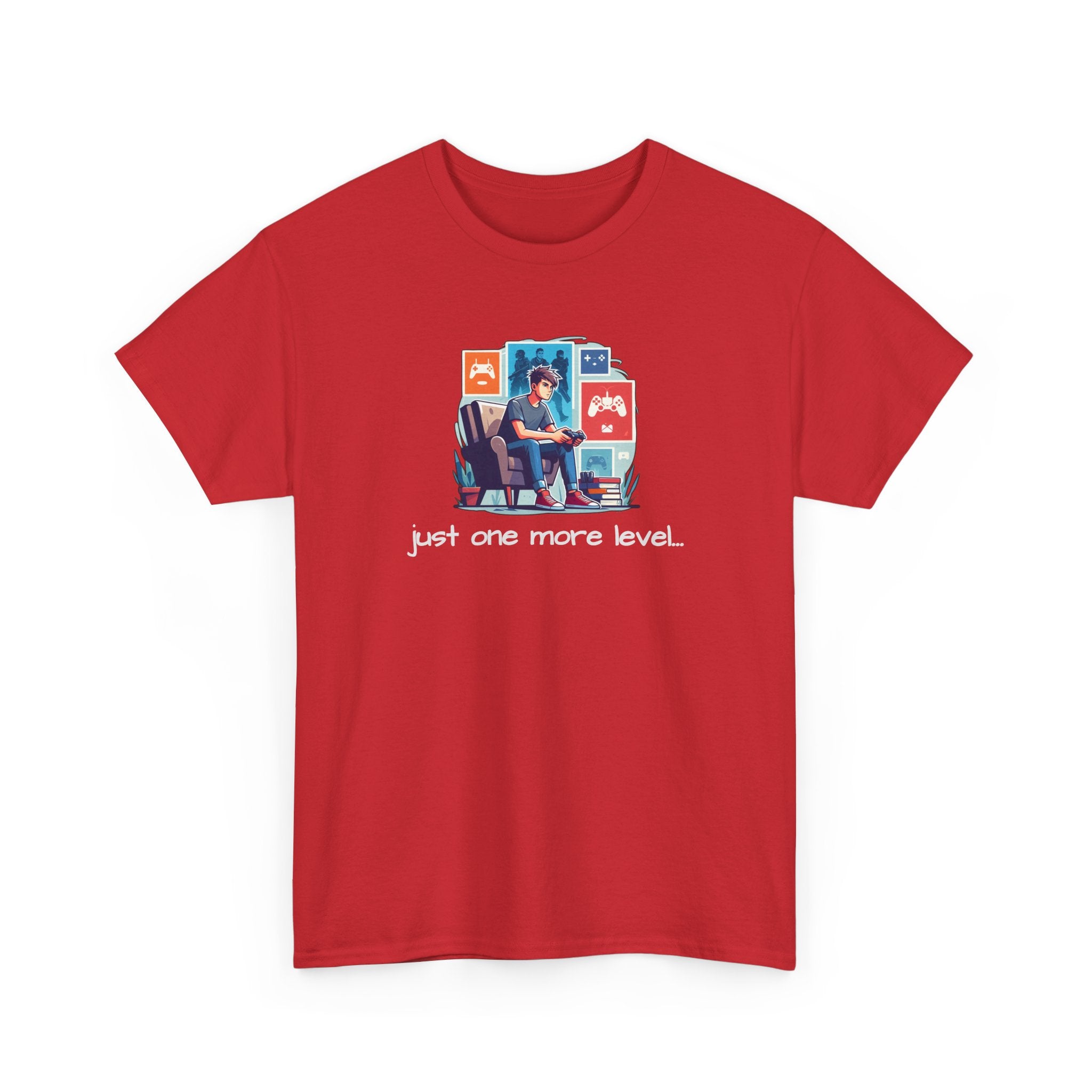 Guy Gamer Arcade T‑Shirt — "Just One More Level" Retro Video Game Tee