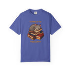 Reading Is My Happy Place T-Shirt — Cute Cat on Books Graphic Tee