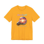 Shine Bright Lightbulb Graphic Tee — Inspirational Sunrise Design