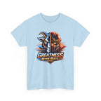 Greatness Never Rests Football T-Shirt — Goat & Helmet Sports Tee