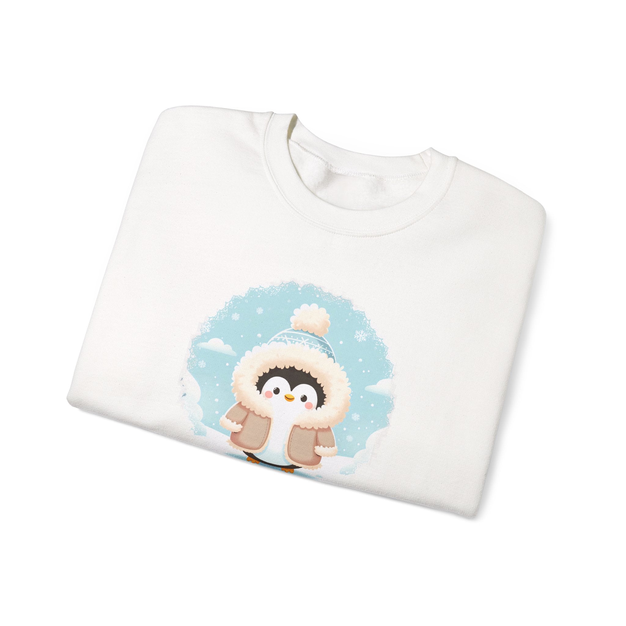 Snuggle Penguin Crewneck Sweatshirt — Cute Winter Cozy Pullover