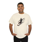 Soccer Player Silhouette Tee — Dynamic Kick Football T-Shirt