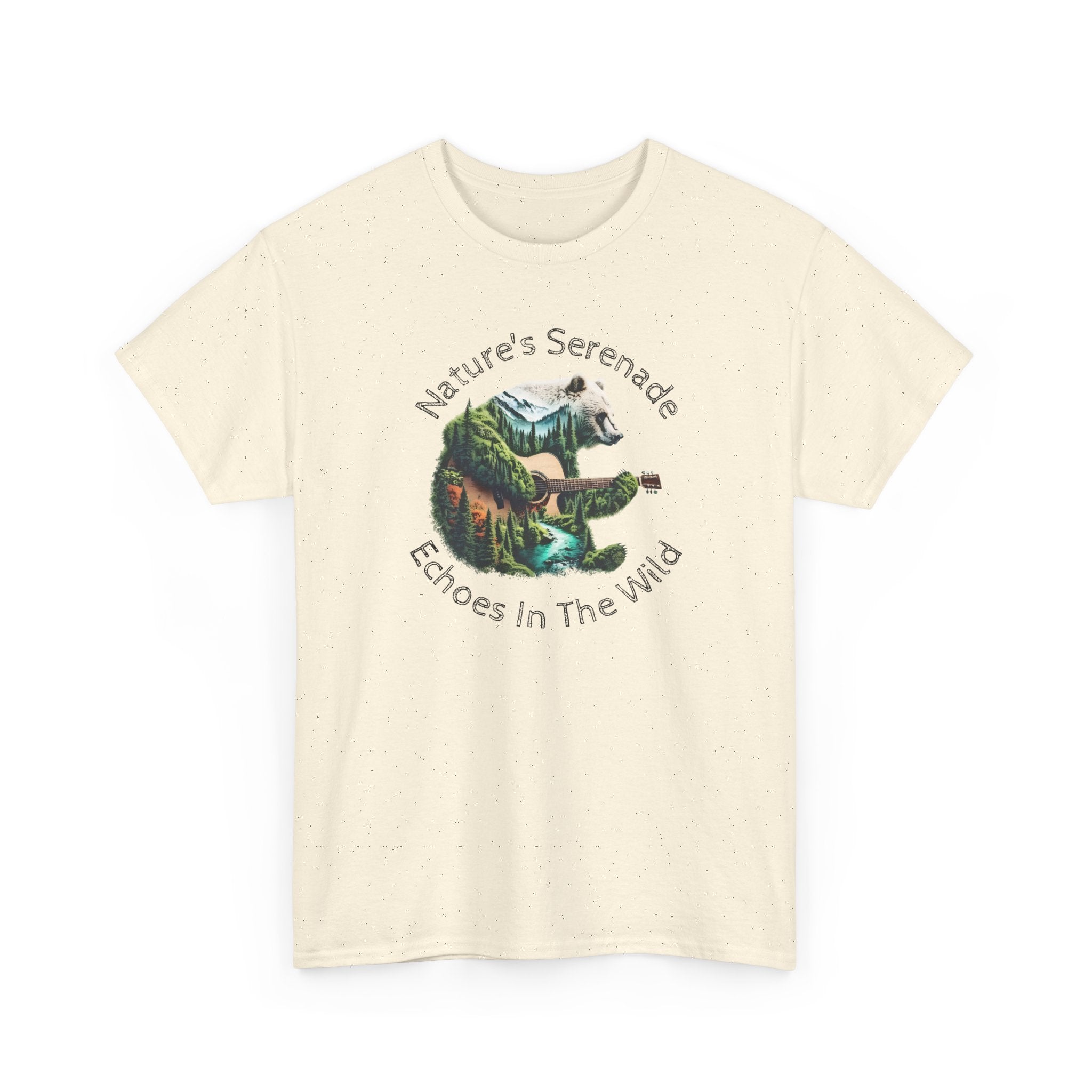 Nature’s Serenade T-Shirt — ‘Echoes in the Wild’ Guitar Bear Graphic Tee