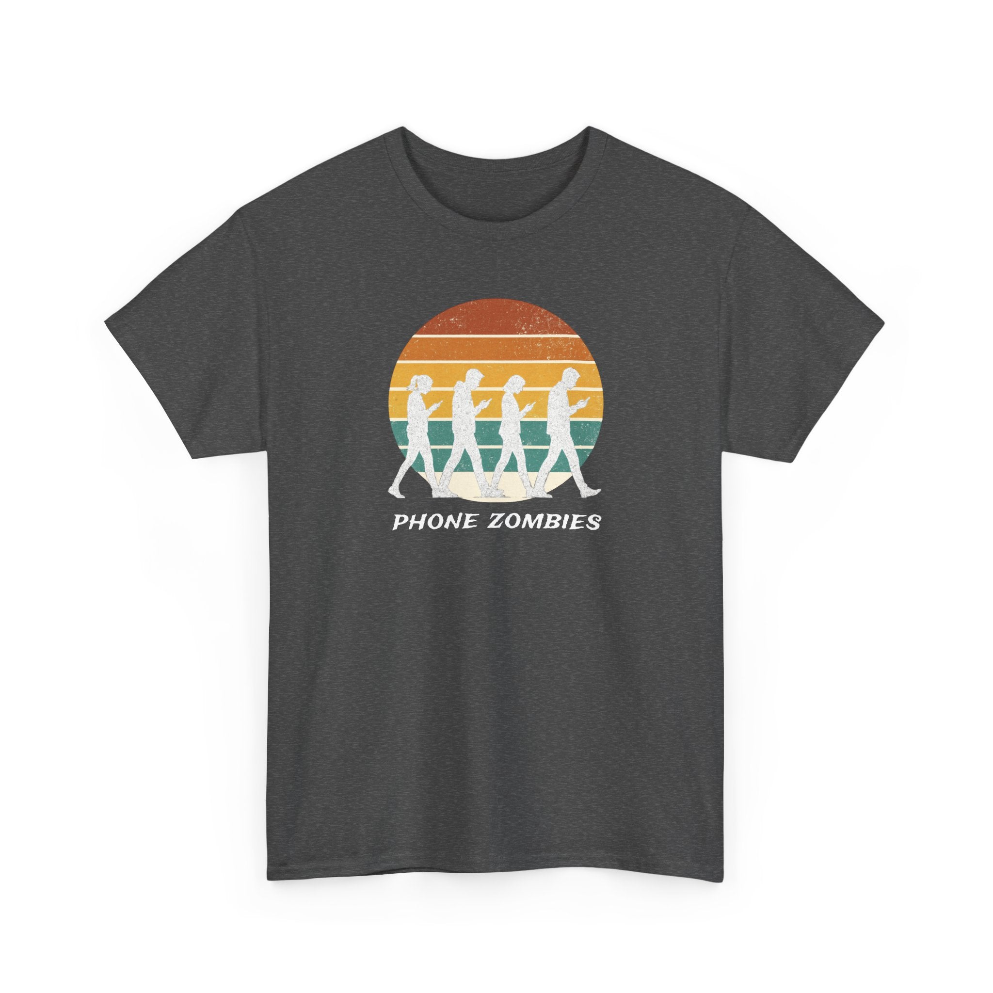 Retro Walking Silhouette T‑Shirt - Smartphone Zombies