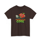 Working on My Core Funny Exercise T-Shirt —  Retro Apple Fitness Tee