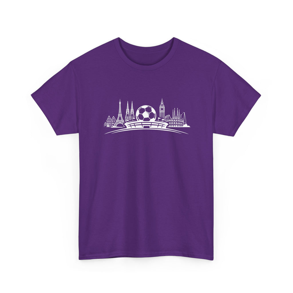 Soccer Stadium Skyline T‑Shirt — City Landmark Football Graphic Tee