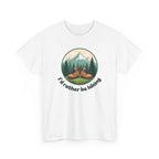 Hiking T-Shirt — 'I'd Rather Be Hiking' Mountain & Camping Graphic Tee