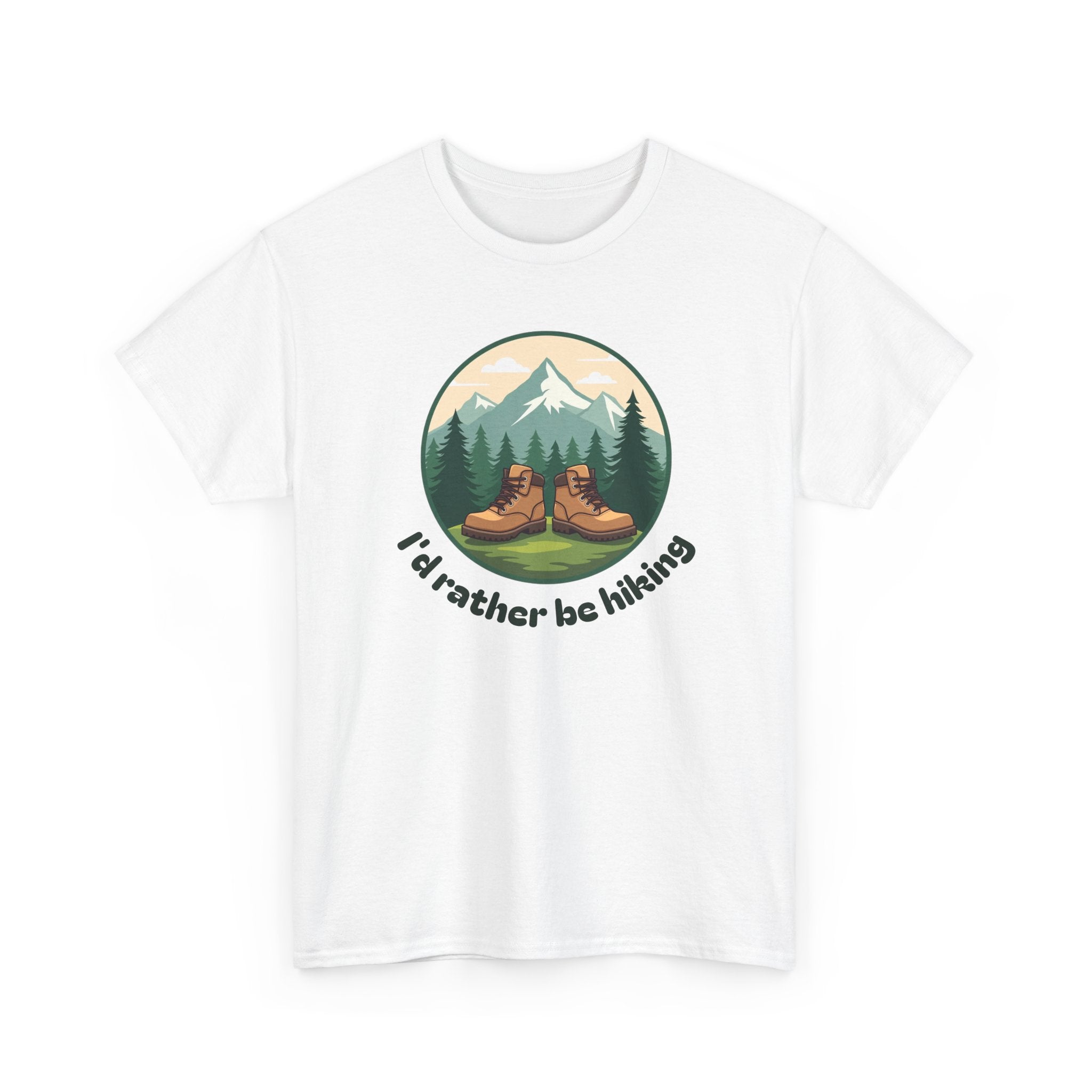 Hiking T-Shirt — 'I'd Rather Be Hiking' Mountain & Camping Graphic Tee