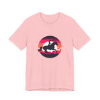 Woman Horse Riding Retro Sunset Tee