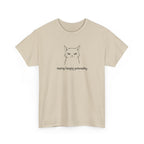 Funny Cat Face T-Shirt — 'Resting Hangry Personality' Minimalist Graphic Tee