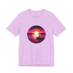Sunset Fishing T‑Shirt — Retro Ocean Silhouette Tee Woman Fishing