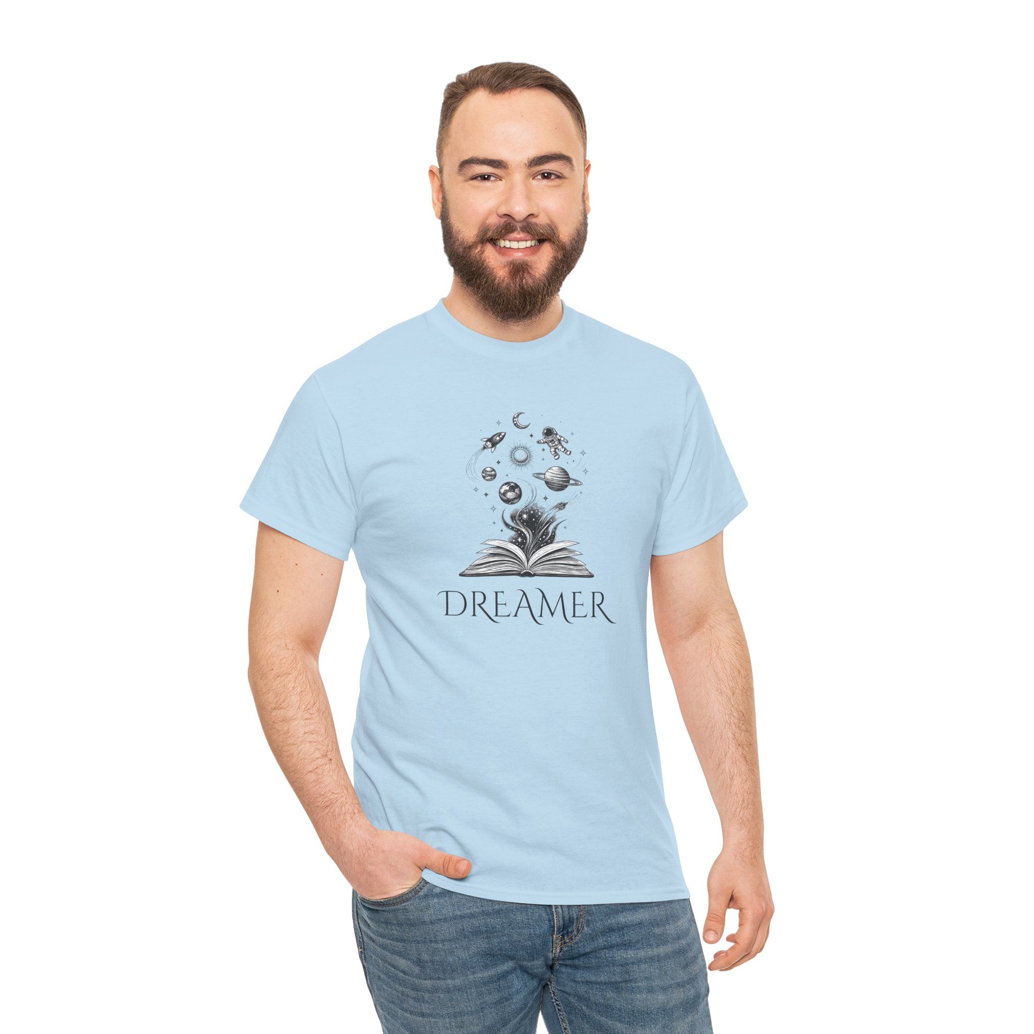 Dreamer T‑Shirt — Illustrated Book & Space Design