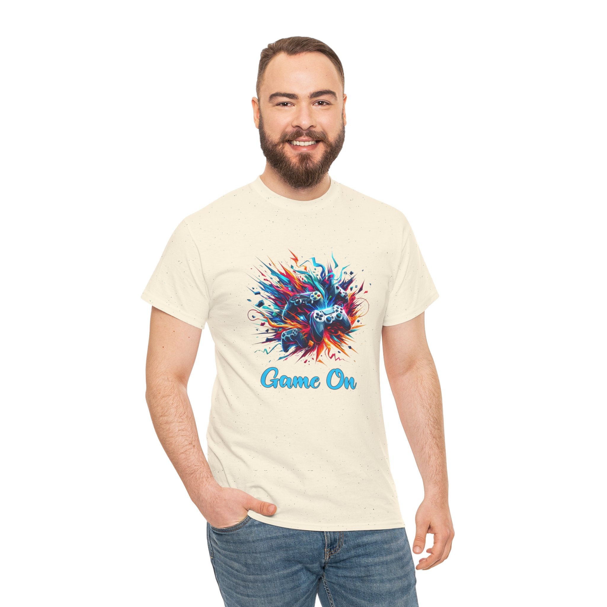 Gaming T-Shirt — 'Game On' Color Splash Controller Tee