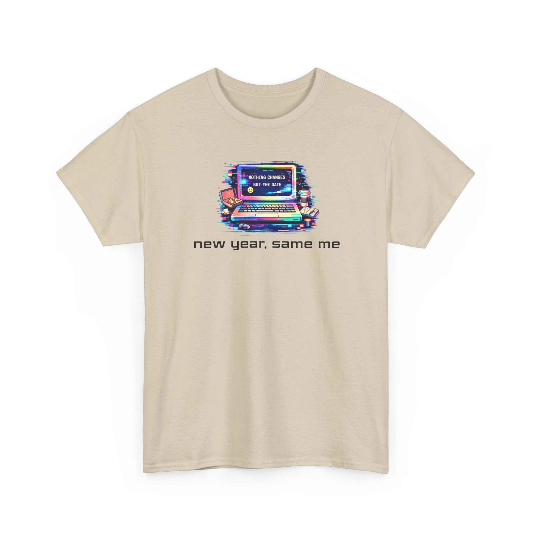 New Year Same Me T‑Shirt — Retro Computer Graphic Tee