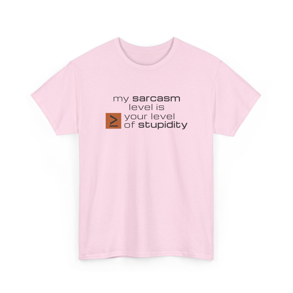 Sarcastic Humor T‑Shirt - My Sarcasm Level Is Greater Than Equal To Your Level of Stupidity