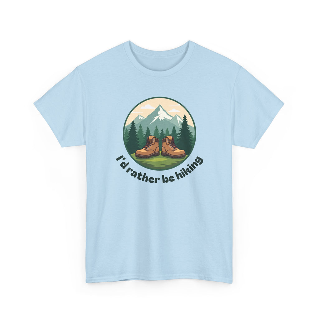 Hiking T-Shirt — 'I'd Rather Be Hiking' Mountain & Camping Graphic Tee