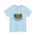 Hiking T-Shirt — 'I'd Rather Be Hiking' Mountain & Camping Graphic Tee