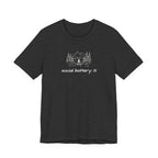 Social Battery Low T-Shirt — Minimal Camping Nature Graphic Introvert Tee