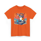 DJ Cat Turntable T-Shirt — Retro Music Cat Graphic Tee