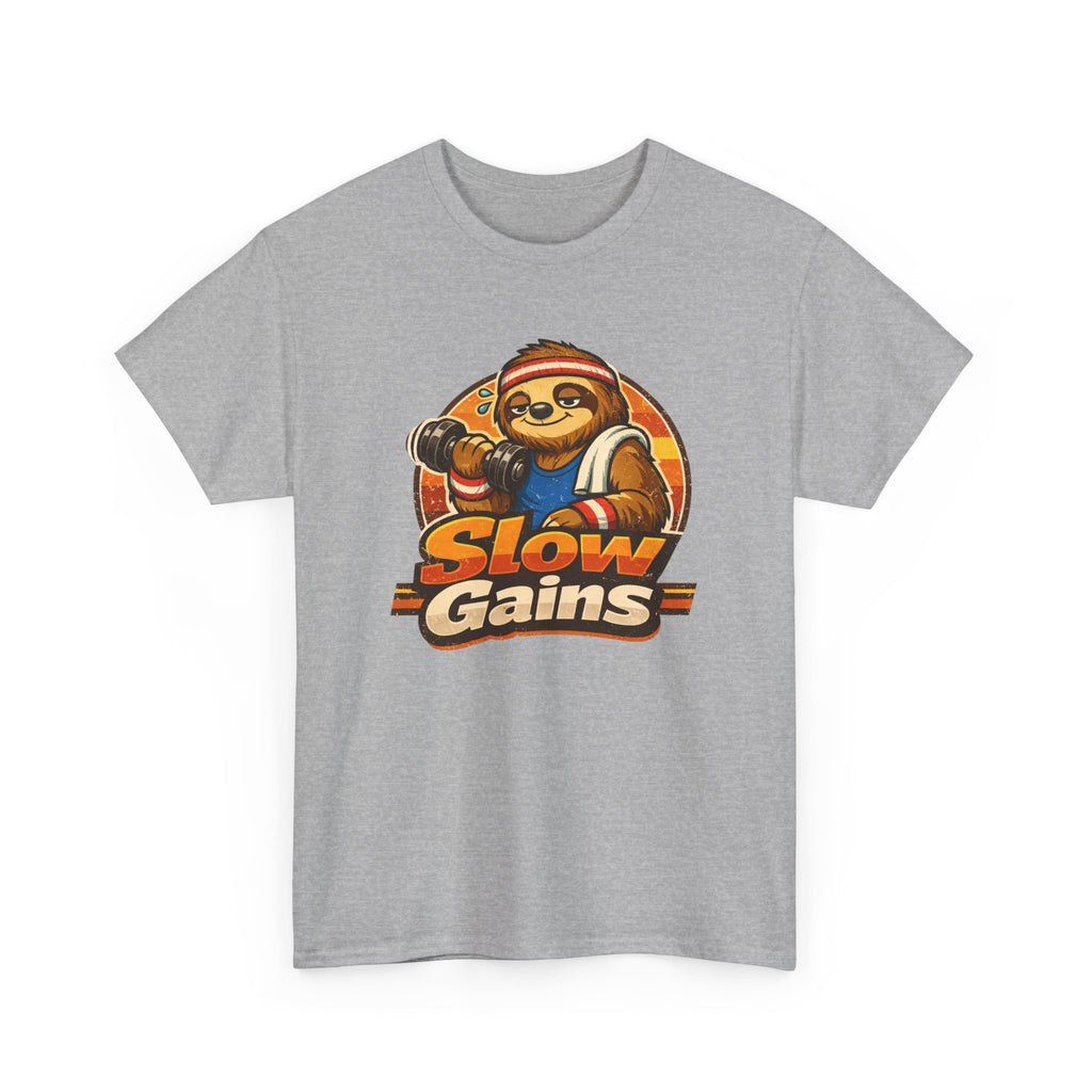 Slow Gains T-Shirt — Funny Sloth Gym Tee
