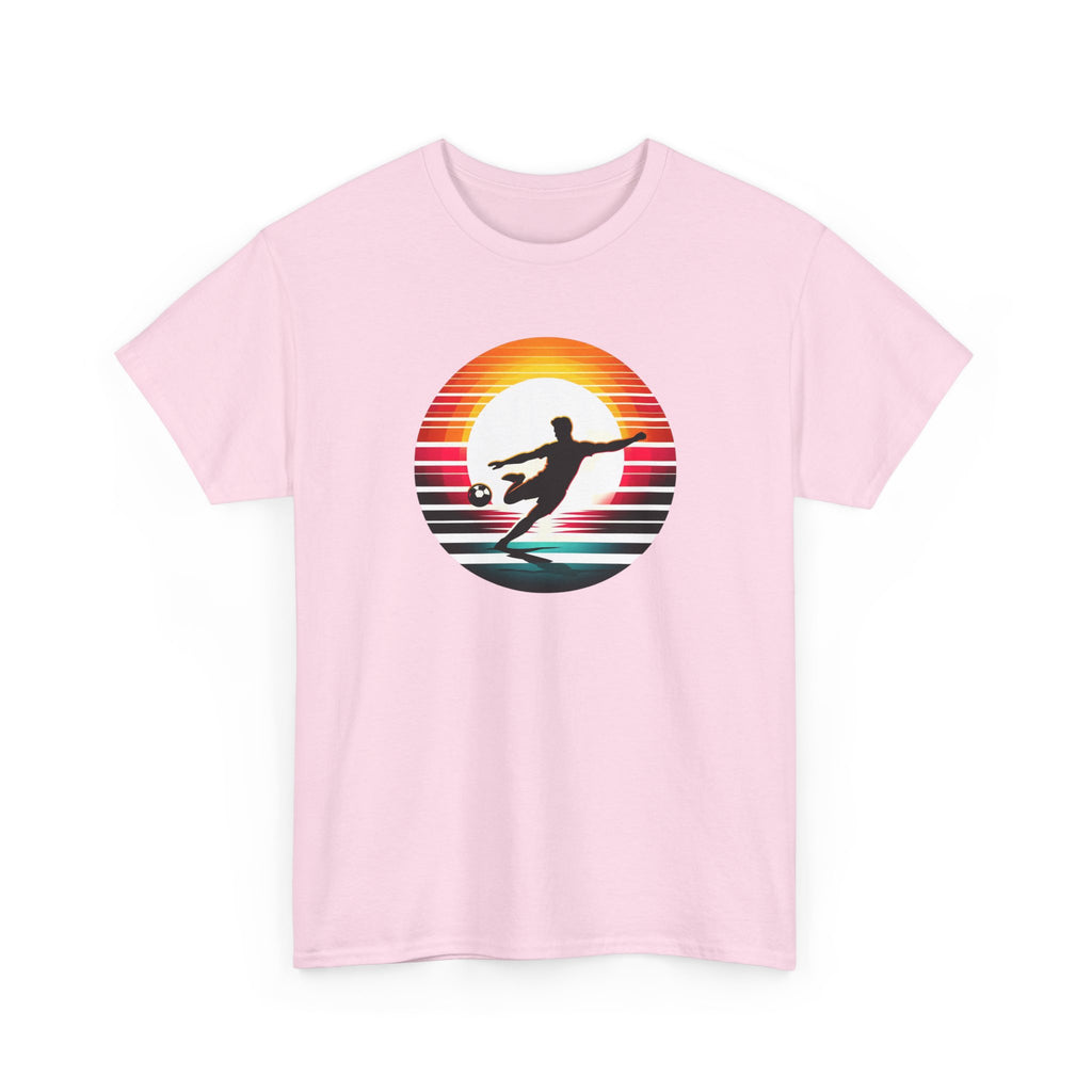 Football Soccer Silhouette Tee — Retro Sunset Soccer T-Shirt