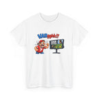 White sports t-shirt with cartoon character and 'VARgghh!!' text on a white background
