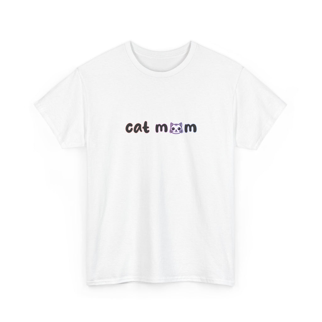 cat mom' text and cat icons in black a pastel gradient color