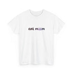 cat mom' text and cat icons in black a pastel gradient color