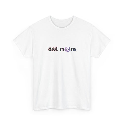 cat mom' text and cat icons in black a pastel gradient color