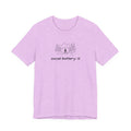Social Battery Low T-Shirt — Minimal Camping Nature Graphic Introvert Tee