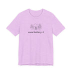 Social Battery Low T-Shirt — Minimal Camping Nature Graphic Introvert Tee