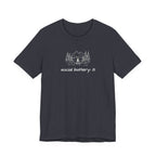 Social Battery Low T-Shirt — Minimal Camping Nature Graphic Introvert Tee