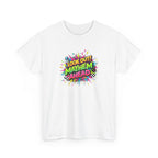 colorful 'Look Out! Mayhem Ahead' text design in graffiti explosion style